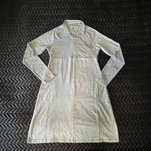 SOYBU Athletic Long Sleeve Zip Dress, Size S, Gray, Yoga, Casual, Travel, Active
